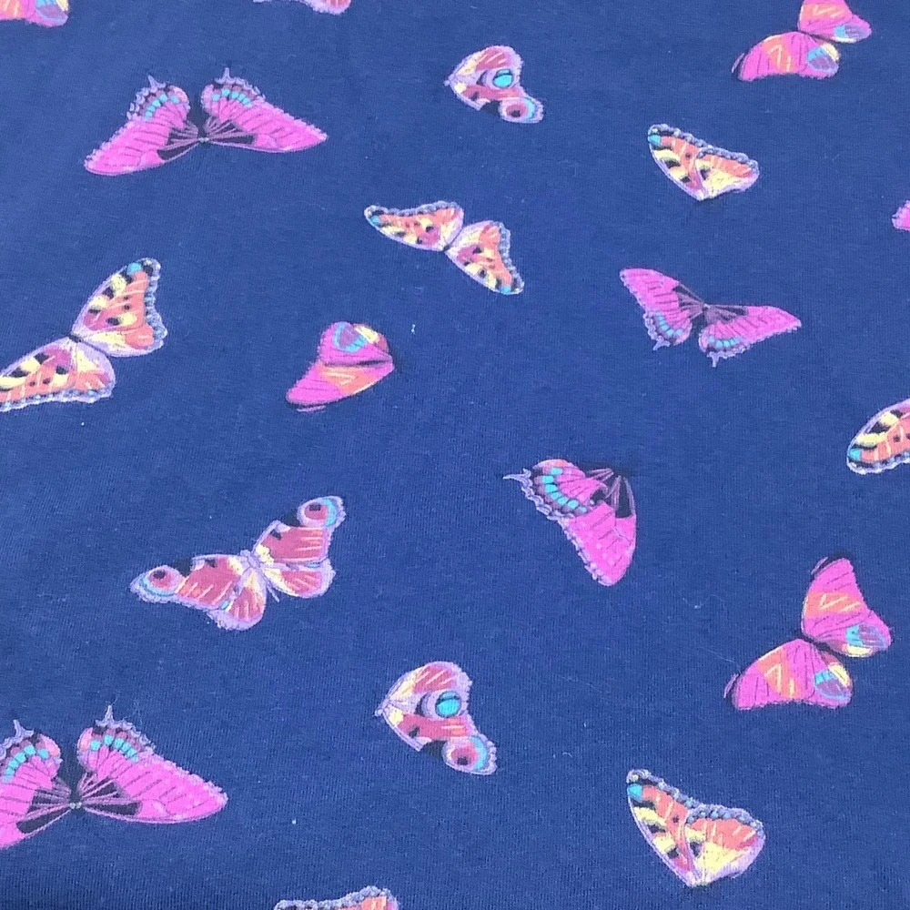 Wonder Nation Girls Short Sleeve Butterfly Print Dress M 7-8 Blue‎ Multicolor
